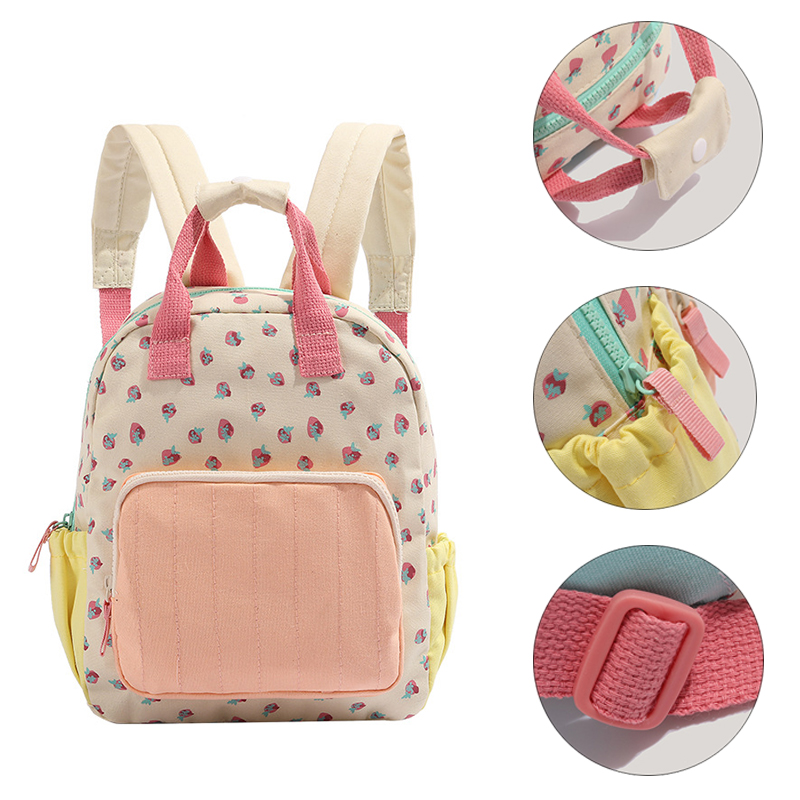 Dopamin-Rucksack, Erdbeer-Druck, große Kapazität, Kinderschultasche, süßer Rucksack für Mädchen, Kindergarten