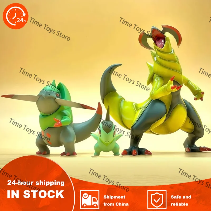Anime PKM Axew Haxorus Axew Battle Dragon Evolution Group Figure Action Figurine Ornamen Model Koleksi PVC Patung Hadiah