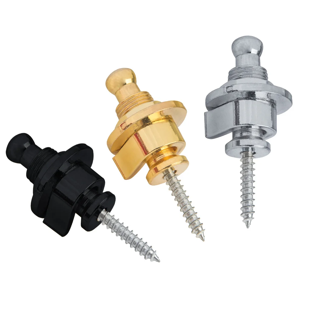 2 ชิ้นกีตาร์เบสล็อคสาย Skidproof StrapLock ล็อคหมุด Pins, สายคล้องกีตาร์ปุ่ม Pins โลหะกีต้าร์อุปกรณ์เสริม