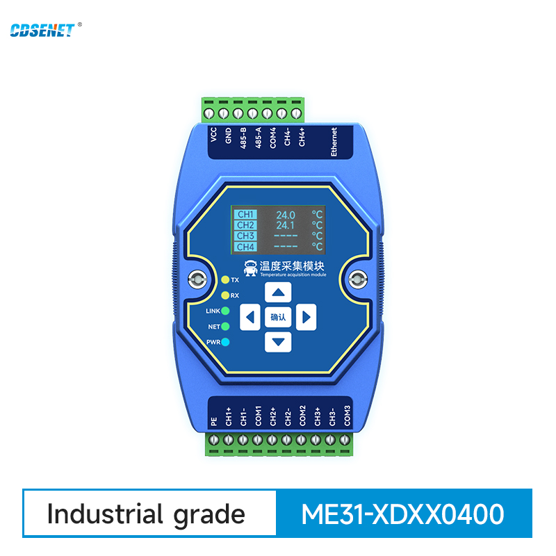 Temperaturerfassung 4-Wege RS485 Ethernet CDSENET ME31-XDXX0400 PT100 RTD Modbus Gateway Watchdog DNS Industrial