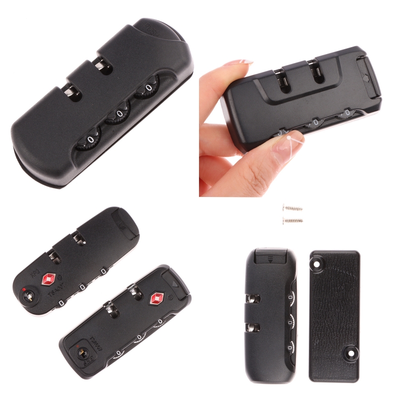 Schwarz 3-stelliges Kombination schloss für Reisegepäck Koffer Code Schloss Fests chloss Diebstahls icherung Tasche Zubehör Schloss Zug kette