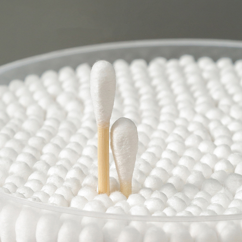 1500/500pcs Round Headed Cotton Swabs Double Headed Women Makeup Cotton Buds for Wood Sticks Nose Ears Cleaning Health Care Tool