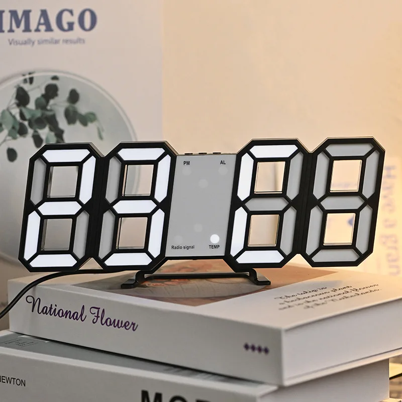 Reloj de pared digital, reloj de escritorio, decoración del hogar, reloj de mesa LED interior, reloj de pared de salón