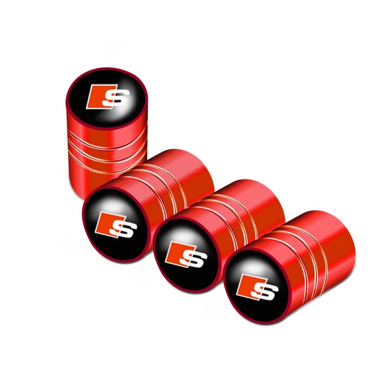 4Pcs Aluminum Car Wheel Tire Air Valve Caps Dust Cover with Color Brand Logo for AUDI RS S SLINE A4 A3 A6 Q3 quattro Q7 TT B8 8P