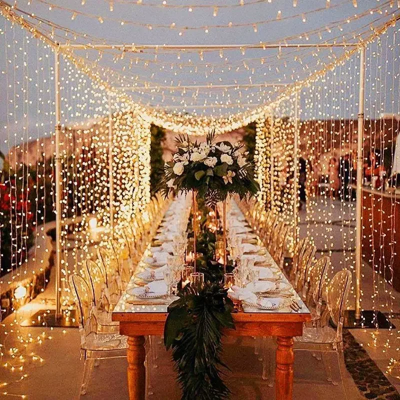 Garland งานแต่งงาน Fairy Light LED Christmas Light ปลั๊ก USB Curtain String โคมไฟตกแต่งวันหยุดปาร์ตี้วันเกิดผนังตกแต่ง