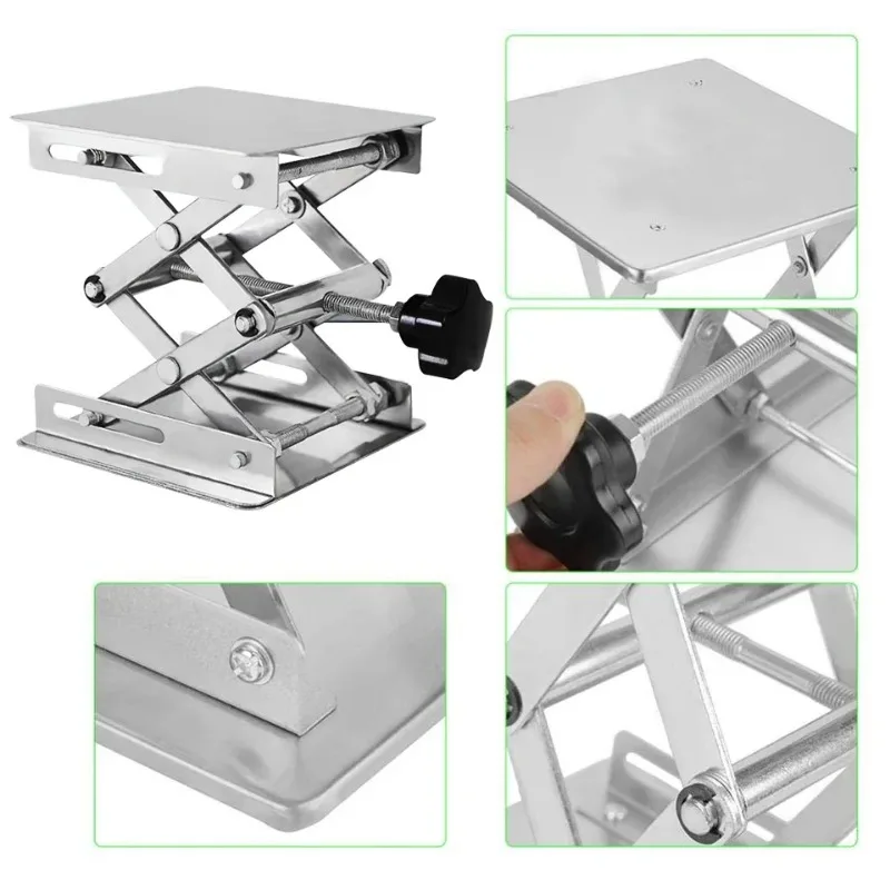 Lift Table 4'x4' Lab Plate Jack Scissor Stand Platform Router Workbench Table Woodworking Lift Laboratory Carpentry Tools