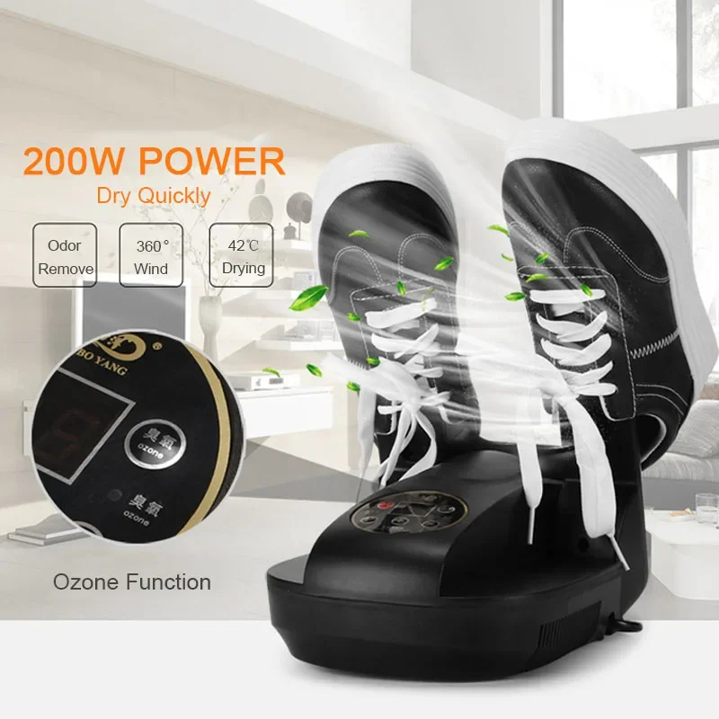 Stiefelschuh-Trockner-Wärmer mit Ozon-Geruchsentfernung, schnell trocknend, faltbare Stiefel-Heizung, Länge verstellbar, für Schuhe, Handschuhe, Socken, Hüte