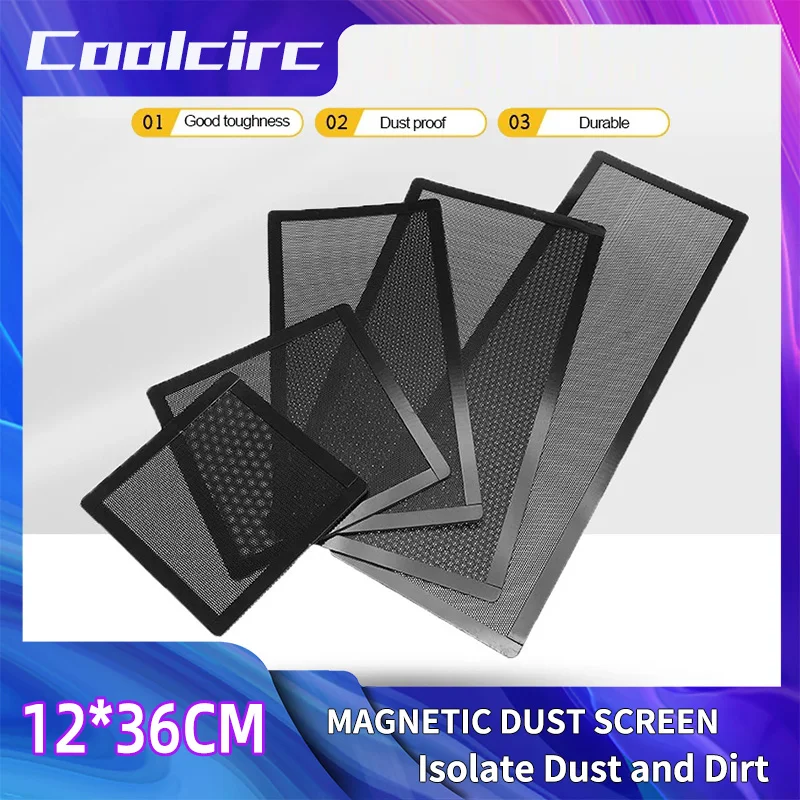 Coolcirc Magnetische Stofdicht PVC Filter Mesh Covers voor 12x12/24/36 cm Computer Case Fan stofdicht Grill Universal Fit