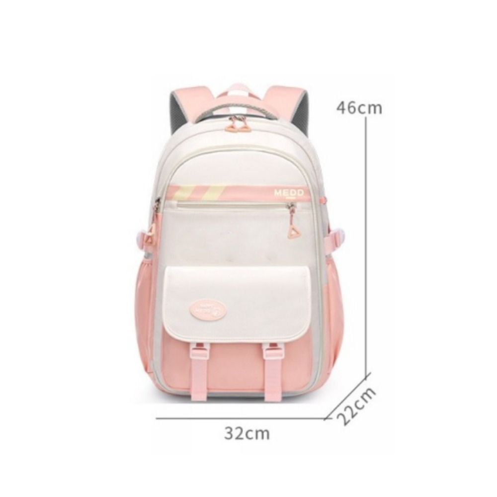 Large Capacity School Bag Waterproof Stress Relief Shoulder Backpack Lightweight Double Strap Bag Junior And High School Girls