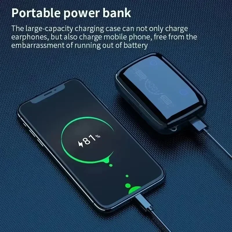 Nowe słuchawki Bluetooth M19 TWS 5.3 9D słuchawki bezprzewodowe wysokiej jakości dotykowe IPX7 wodoodporne słuchawki z cyfrowym wyświetlaczem