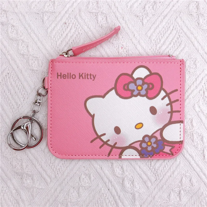 Sanrio Kurumi สุนัขพุดดิ้งสุนัขสีขาวตัวเล็ก สุนัข Gemini Star Long Eared Rabbit Leather Card Set Wallet with Keychain Pendant