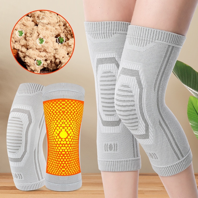 Joelheiras de aquecimento de grafeno para calor e suporte, proteção de joelho à prova de frio para idosos de meia idade, esportes, corrida, ciclismo
