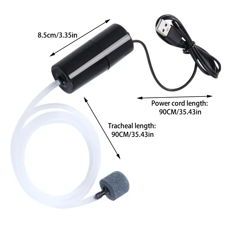ポータブル USB 水族館エアポンプ:水槽および水生アクセサリー用のミニ酸素発生器