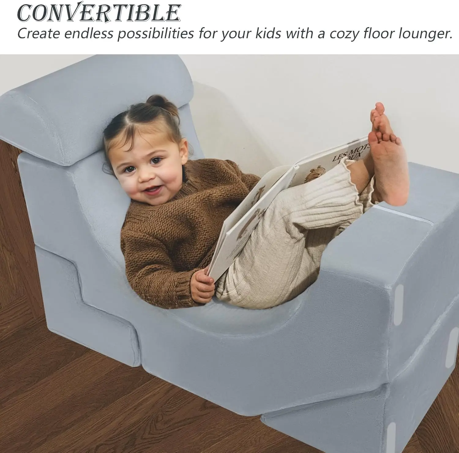 Foam Climbing Toddler Couch Modular Kids Sofa, Sectional Baby Couch for Climb Crawl, Kid Play Couch Convertible Children Sofa Be