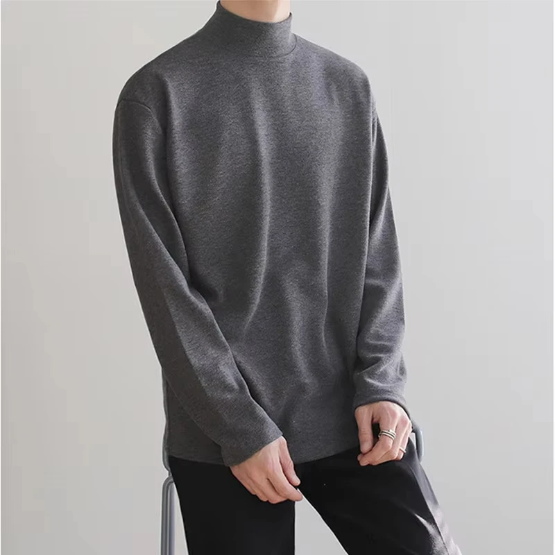 Frühling Herbst Winter Feste Beiläufige Plüsch Rollkragen männer Lose Unten Doppelseitigen Samt Pullover Einfache Warme BigSize
