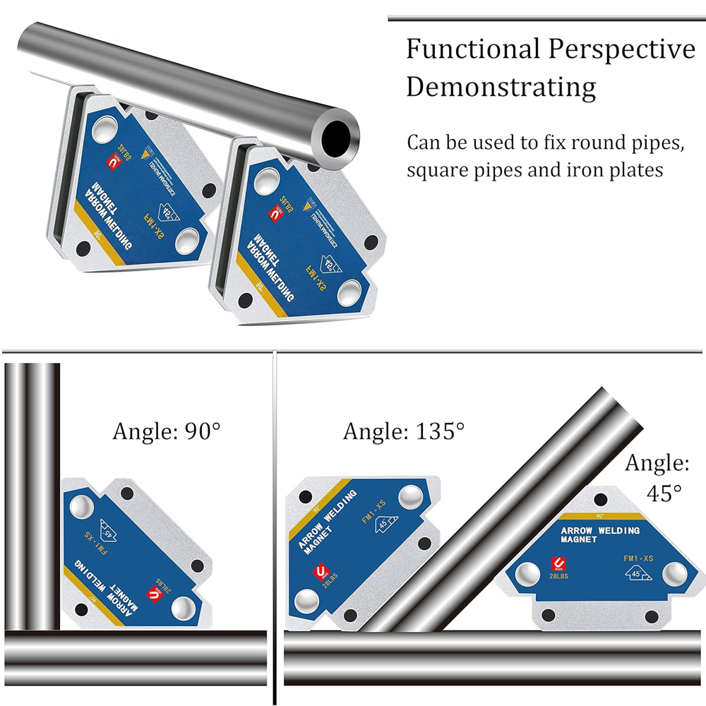 2pcs 12.5KG Magnetic Welding Holders Angle Solder Arrow Magnet Weld Fixer Positioner Ferrite Holding Auxiliary Locator Tools