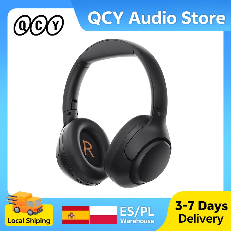QCY H3 ANC Drahtlose Kopfhörer Hi-Res Audio Over Ear Headset 43 dB Hybrid Aktive Geräuschunterdrückung Bluetooth 5.4 Gaming-Kopfhörer
