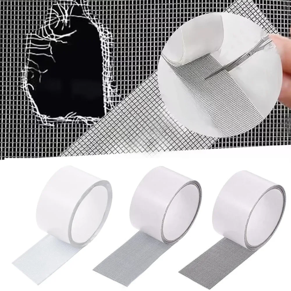 Cinta de reparación de pantalla de ventana impermeable, fácil de aplicar, 5x200cm, mantiene las mosquitos fuera con nuestro parche de malla autoadhesivo antiinsectos, 1 ud.
