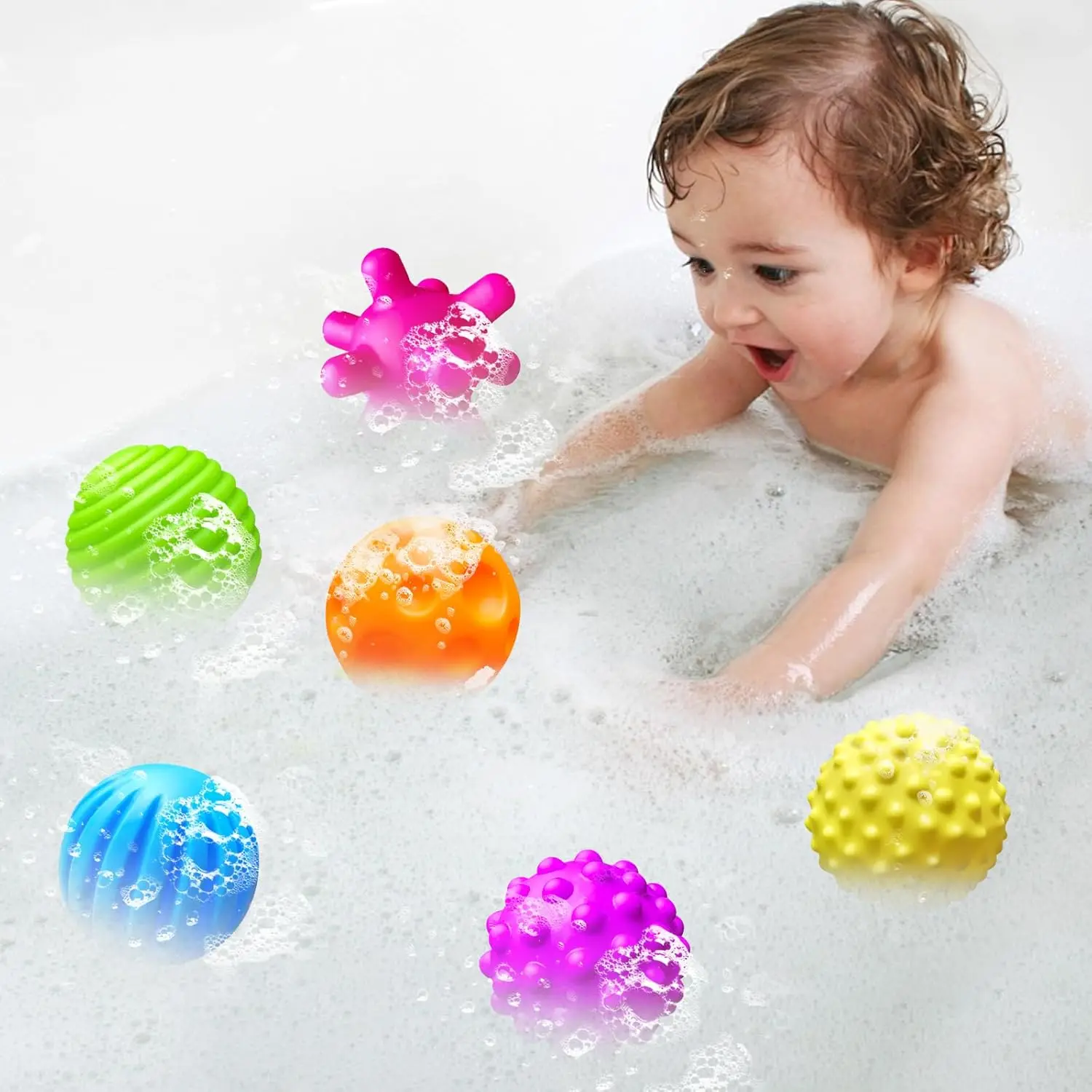 6 ชิ้นของเล่นเด็ก Sensory Balls สําหรับเด็ก Textured Hand Touch Ball นวดนุ่มทารก Rattle Senses ของเล่น