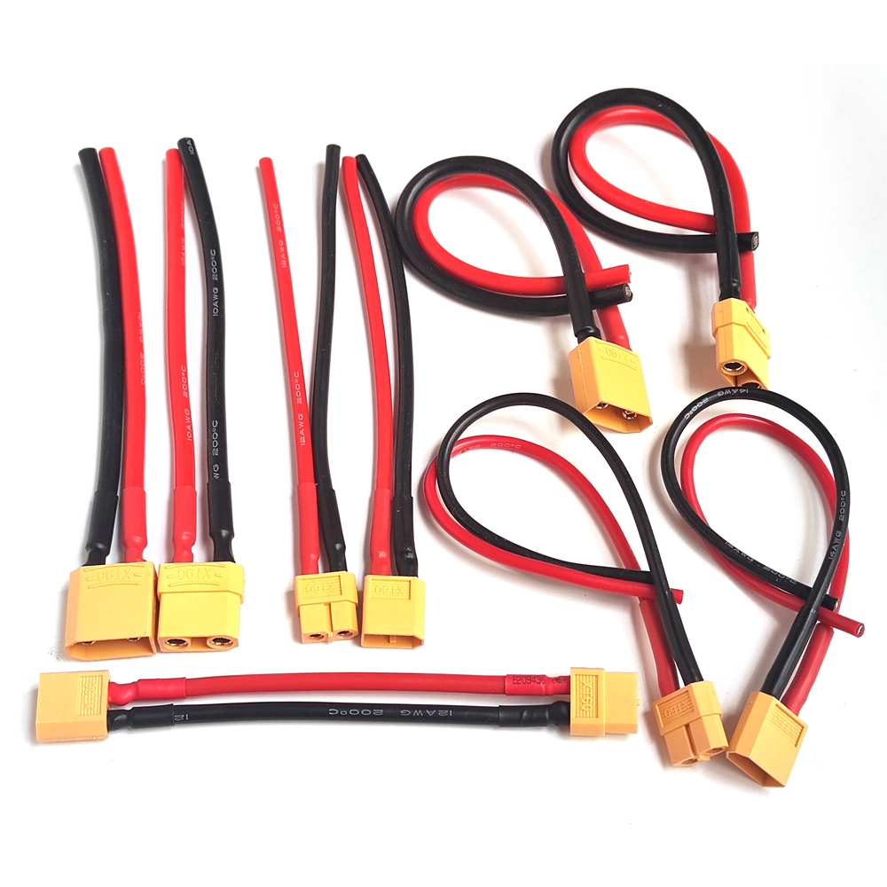 XT60 XT90 Buchse/Stecker, Batterie-Parallelstecker mit flexiblem Silikondraht, 14 AWG/12 AWG/10 AWG für RC-Lipo-Batteriemotor