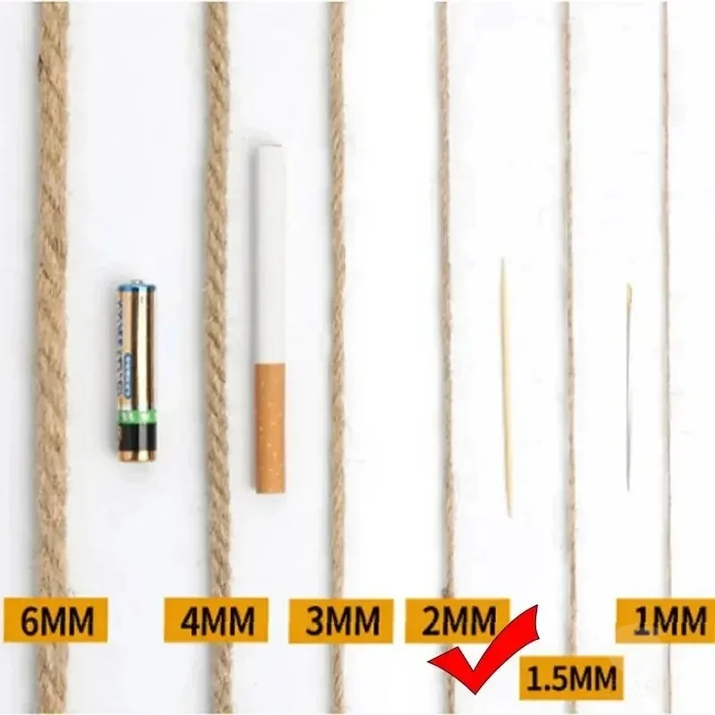 50/80/100m1- 2mm corda de juta natural fita artesanato diy cabo de juta vintage fio de costura festa de casamento decoração de casa