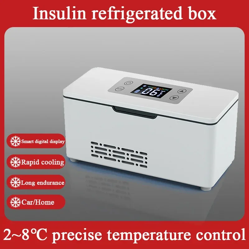 Caja refrigerada portátil para coche, refrigerador para crecimiento de drogas, Hormona, interferón, insulina, carga USB, termostato, Mini refrigerador