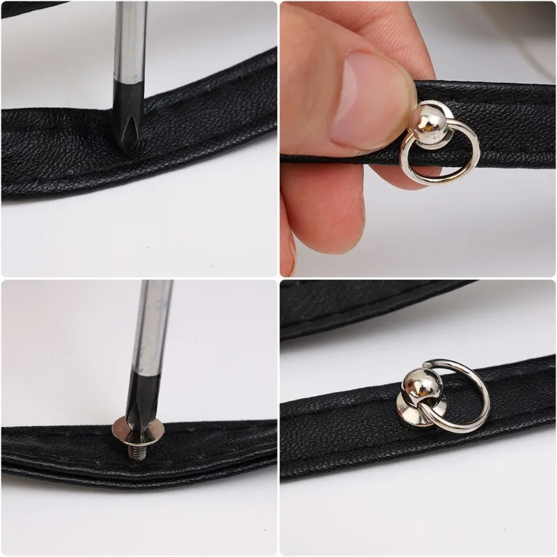 20 piezas tornillo remache Stud para artesanía de cuero funda de teléfono bolso hebilla anillo de tracción hebilla de cabeza redonda accesorios de decoración