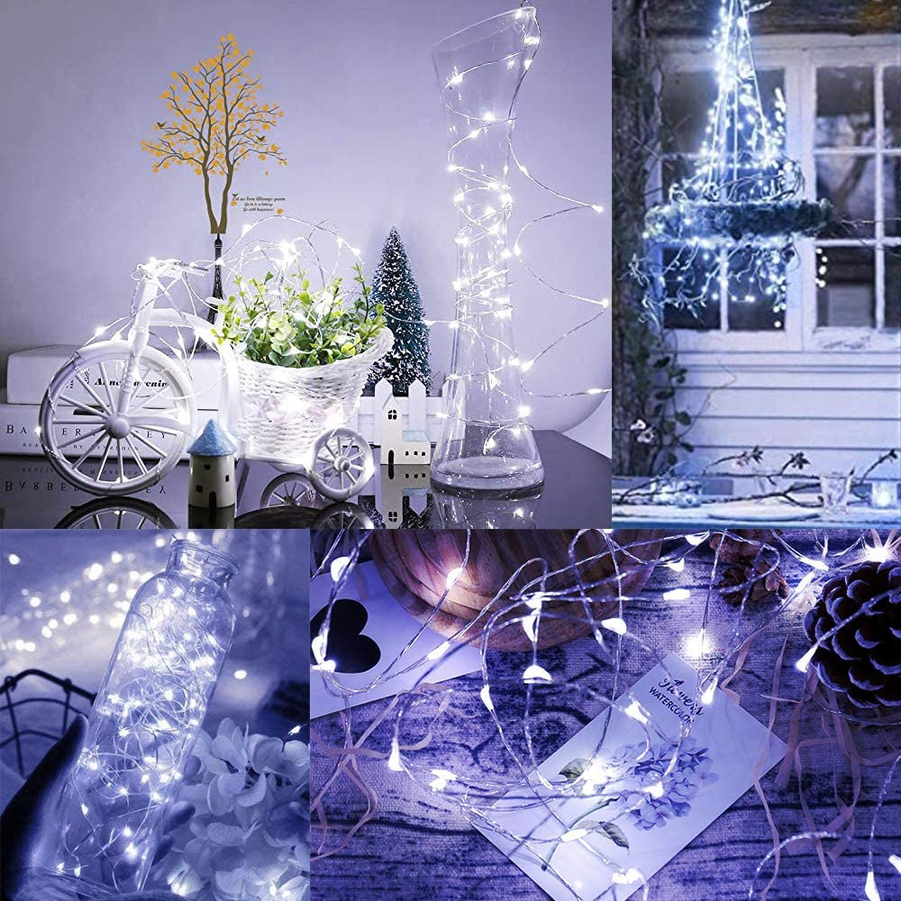 10 M/20 M LED USB/แบตเตอรี่ทองแดงไฟ Fairy Christmas Garland รีโมทคอนโทรล String โคมไฟสําหรับงานแต่งงาน Camping Home Dec