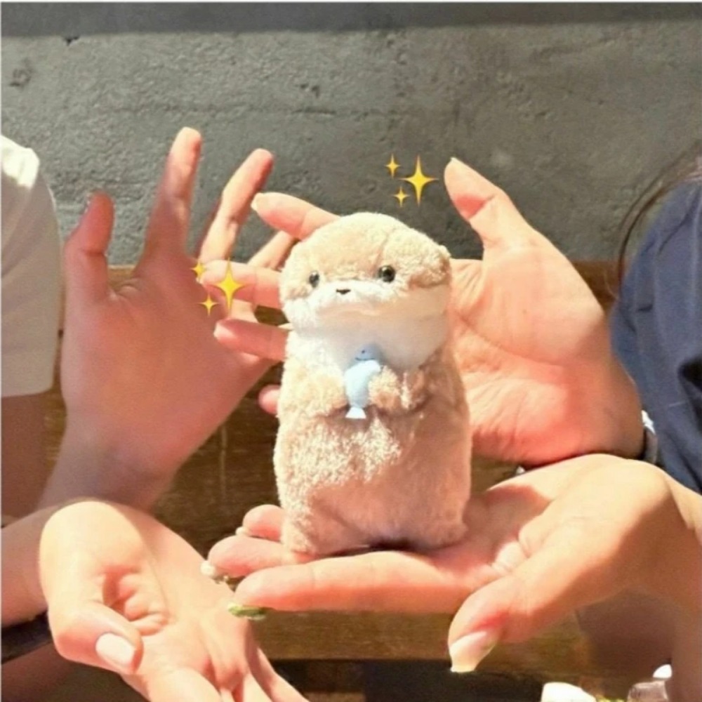 Leuke Otters Holding Vis Pluche Pop Sleutelhangers Lichtgewicht Hangende Hanger Props Voor Schooltas Sleutel Portemonnee Pop Speelgoed Geschenken 11cm