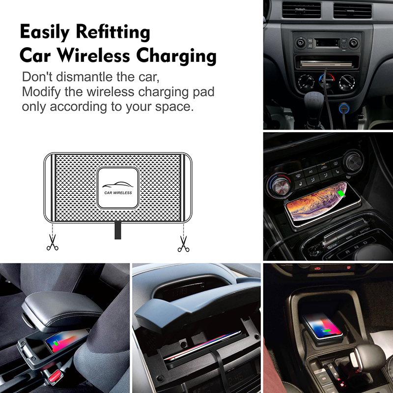 30W Car Wireless Charger Mat Silicone Non-Slip Pad for iPhone 14 13 12 Pro Max Samsung Car Wireless Phone Charger Fast Charging