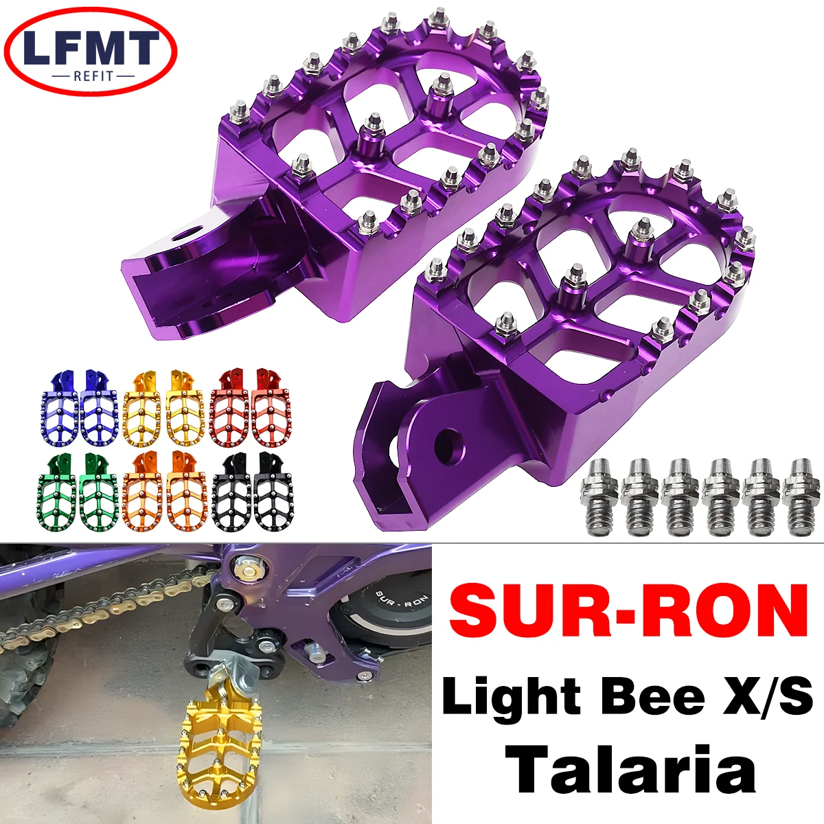 Motorcycle CNC Foot Pegs Pedal Mounting Pedals Retrofit Bracket For Sur-Ron Surron Sur ron Light Bee S X Electric Off-Road Bike
