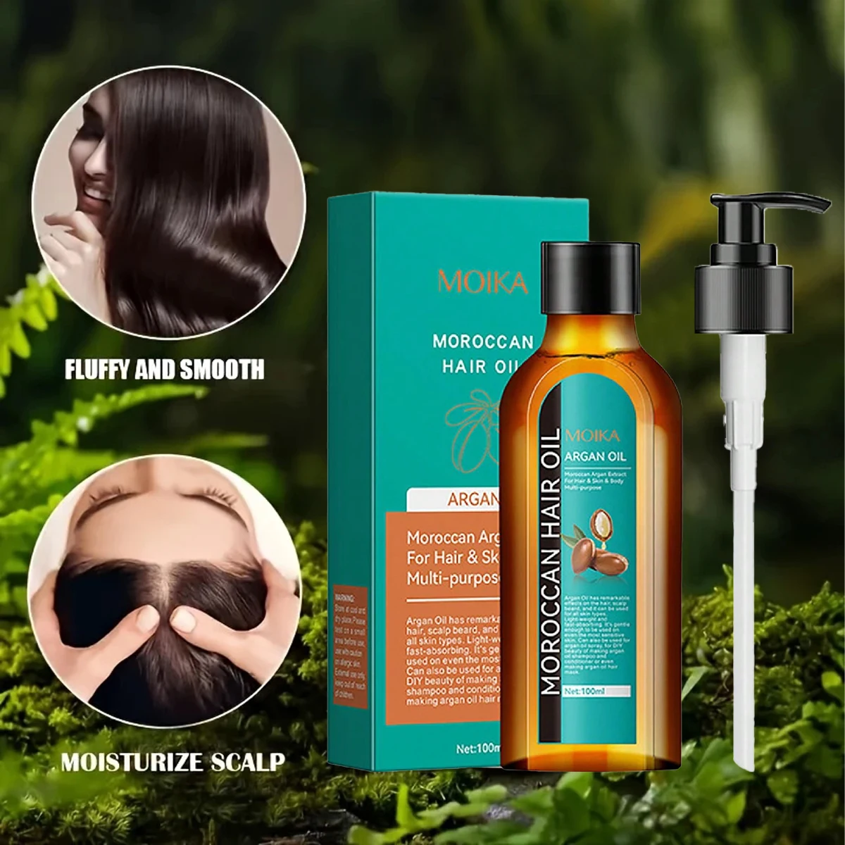 L'huile essentielle de soin capillaire empêche les cheveux secs et fendus, hydrate en douceur, nourrit et adoucit la lumière