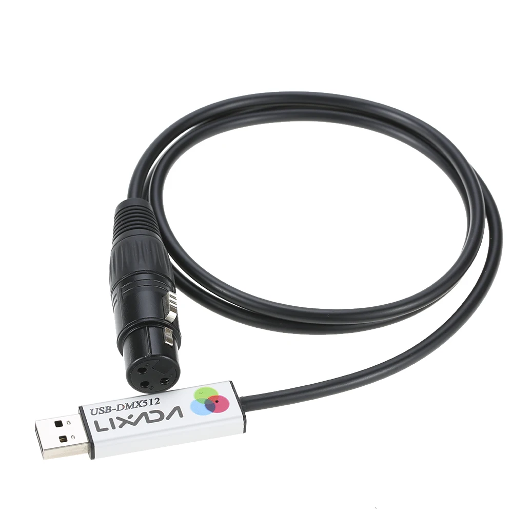 Lixada USB Lighting Console USB to DMX Interface Adapter LED DMX512 Computer PC Stage Lighting Controller Dimmer