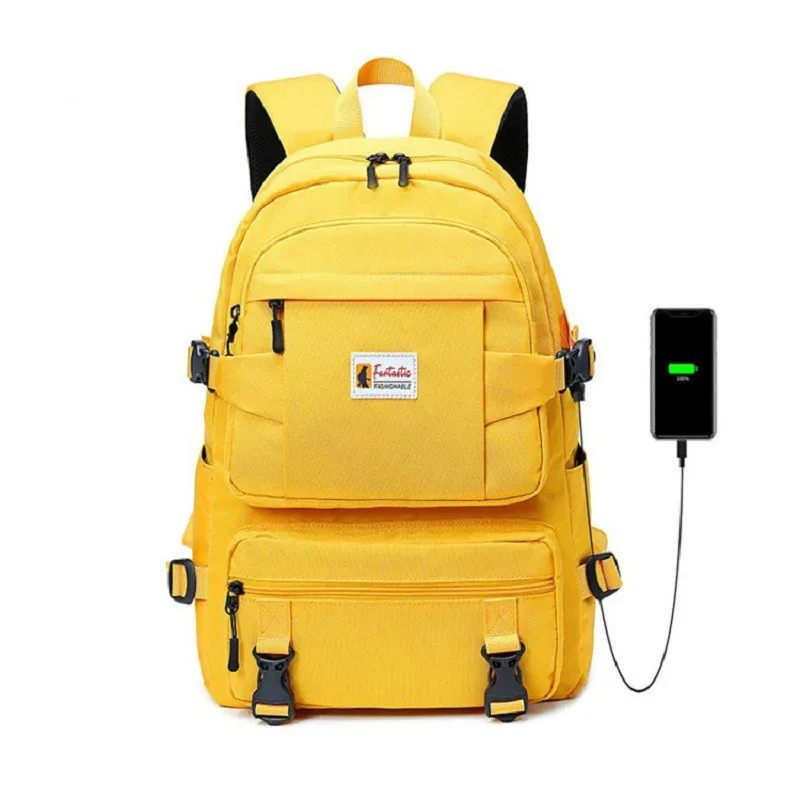 Zaino giallo moda borse da scuola per bambini per ragazze adolescenti zaino da scuola grande oxford impermeabile per adolescenti zainetto