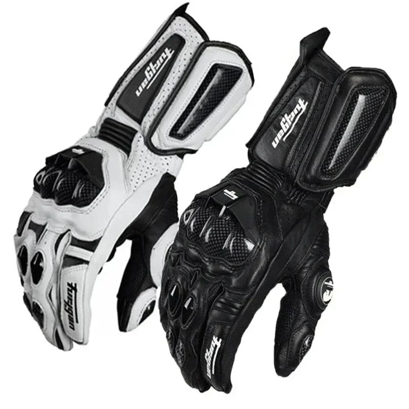 Мужские зимние перчатки из натуральной кожи Luva Riding Moto Motorcycle Guantes Racing Equipment, водонепроницаемые зимние перчатки для мотокросса с сенсорным экраном