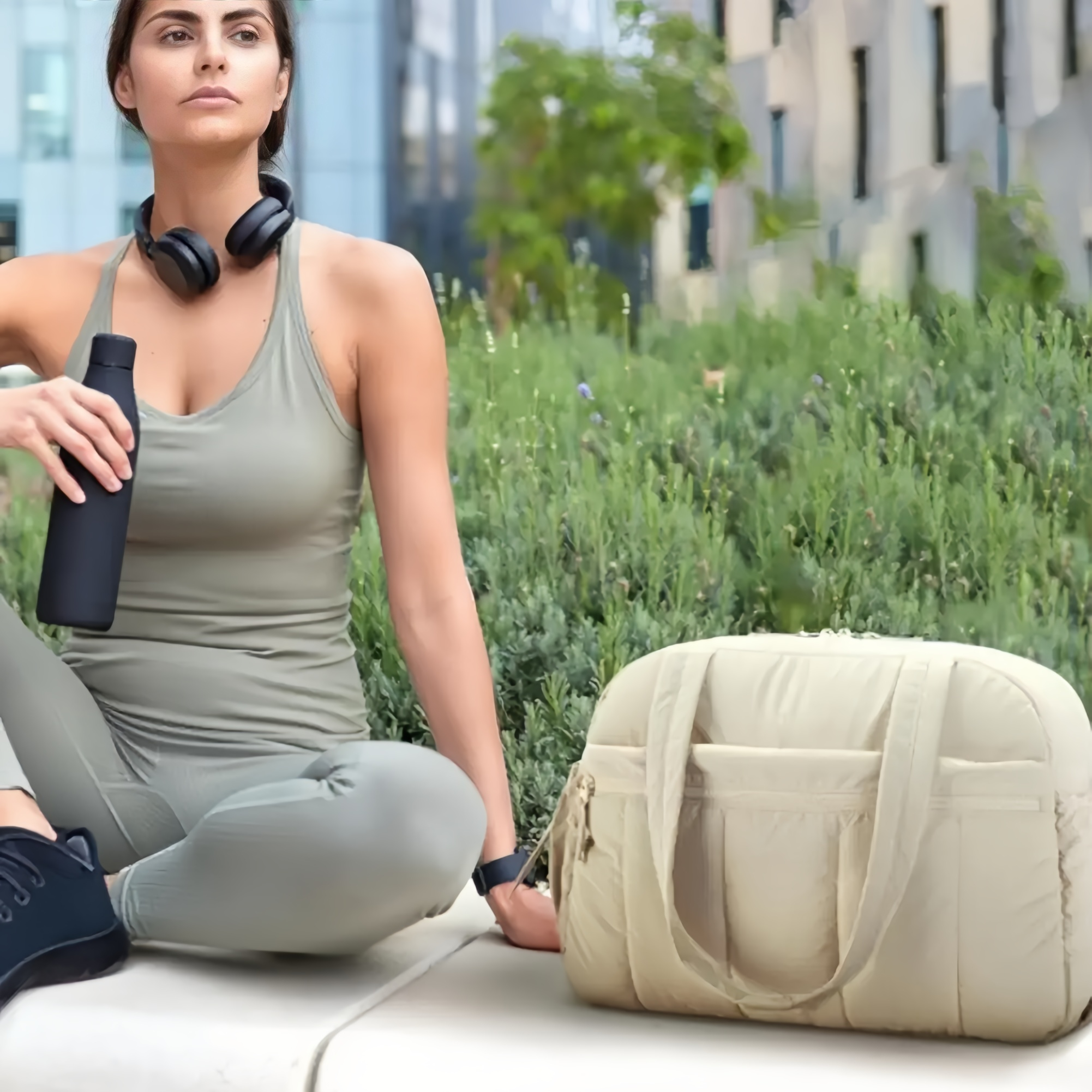 Uitbreidbare reistas - Stijlvolle, draagbare sporttas met oversized schoenencompartiment die lichtgewicht plunjezak opvouwt