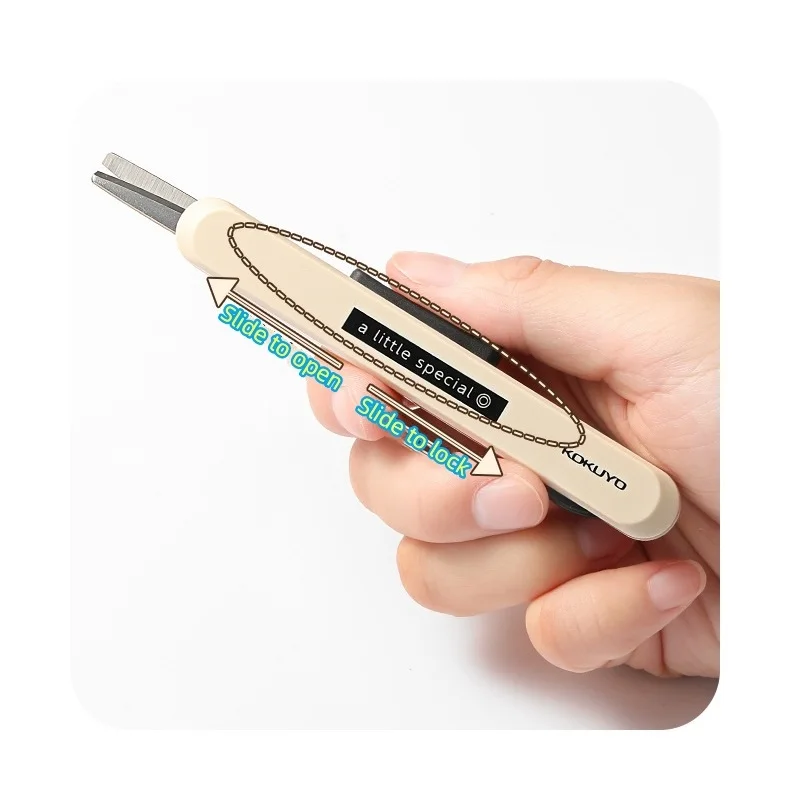 Kokuyo A Little Special Foldable Scissor Resin Opener Safe Portable Pen Cutter for Paper Diary Office School A7274