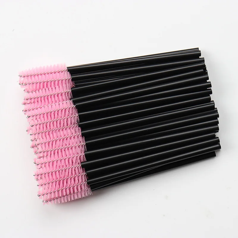 50 ชิ้นแปรงแต่งหน้าทิ้งคริสตัลแปรงคิ้ว Diamond Handle มาสคาร่า Applicator Eye Lashes Eyelash Extension เครื่องมือ