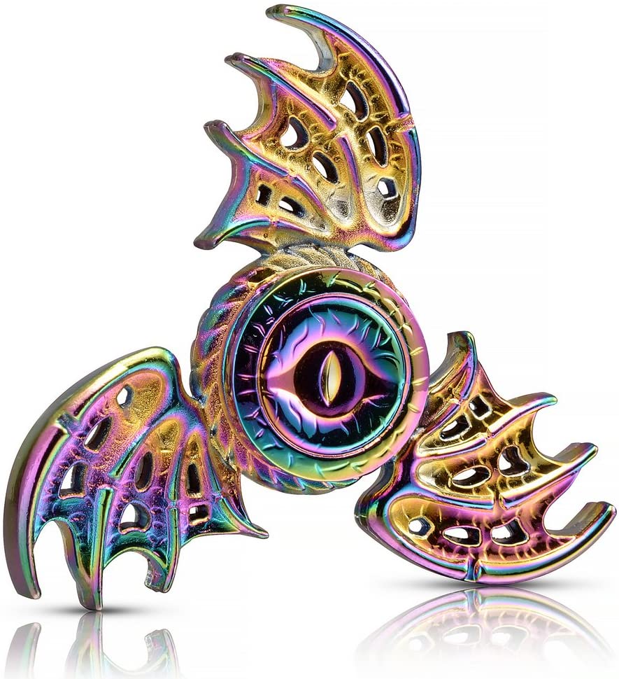 Asas de dragão olho tri fidget spinner metal mão spinner baixo ruído brinquedo foco de alta velocidade com rolamento autolubrificante de aço