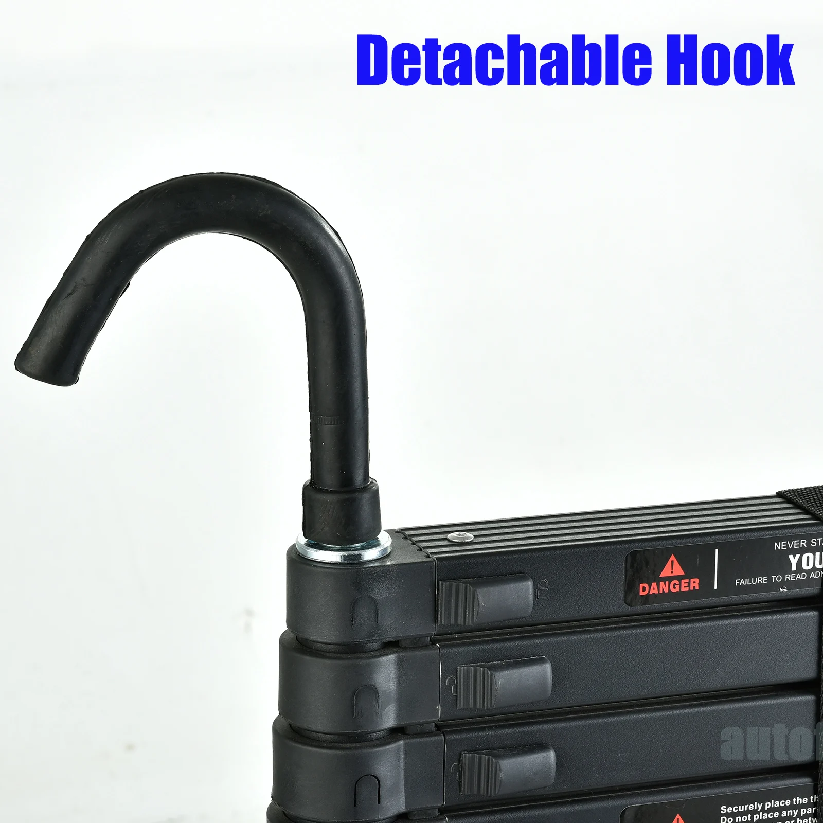 Telescopic Ladder 2.6m-6.2m, Portable Extendable Multi-Purpose Folding Aluminium Ladder Heavy Duty Extension Step