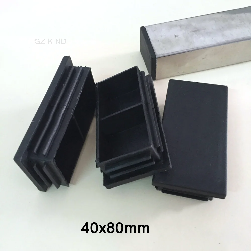 2/4/8ชิ้น40X80มม. ฝาปิดปลายขวดพลาสติกสีดำฝาปิดท่อปลั๊กอุดขาเหล็ก