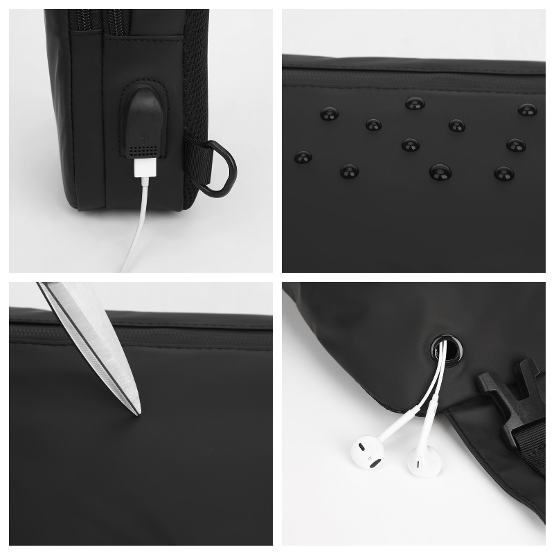 メンズ大容量 USB 充電チェストバッグ軽量ファッション防水チェストバッグ男性ビジネスカジュアルスリングバッグ男性