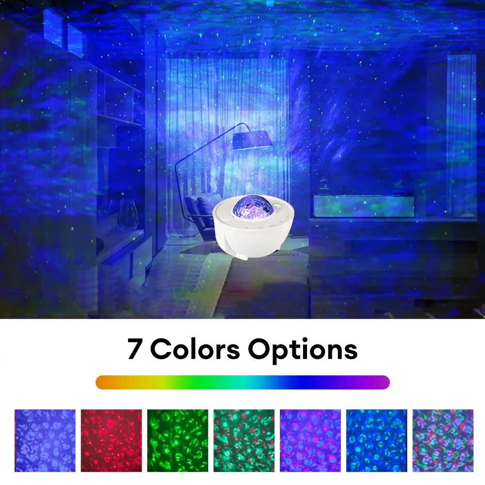 Starry Projector Galaxy Night Light waterwave Effect PROJECTION Lamp SPEAKER with REMOTE CONTROL for Decoration Birthday gifts