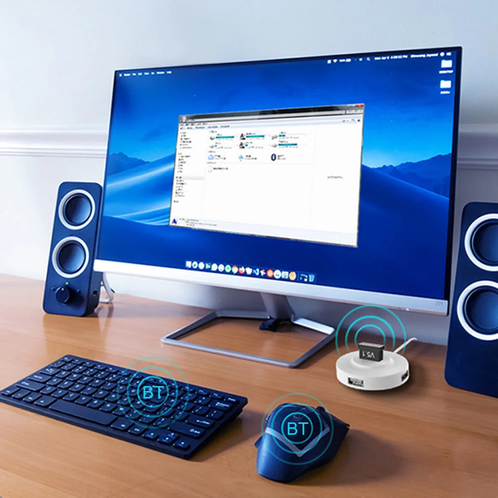 Bluetooth-совместимый адаптер, беспроводной передатчик громкой связи, приемник 2,4 ГГц, Bluetooth-совместимый 5.1, 5 В постоянного тока для портативных ПК