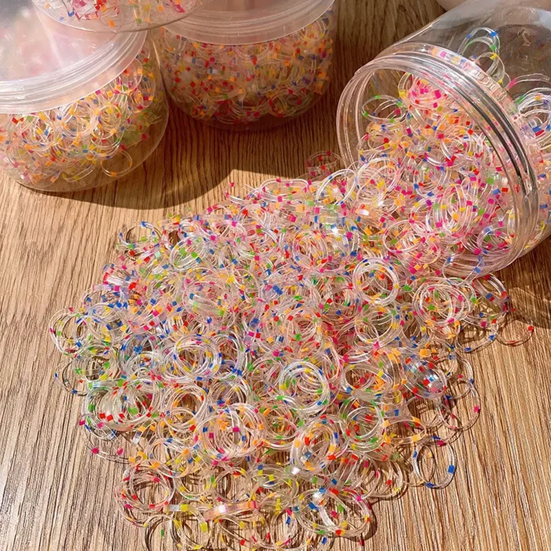 800 pçs meninas faixa de borracha descartável não machuca o cabelo pequenas crianças scrunchies cabeça corda bonito bebê cor cocar