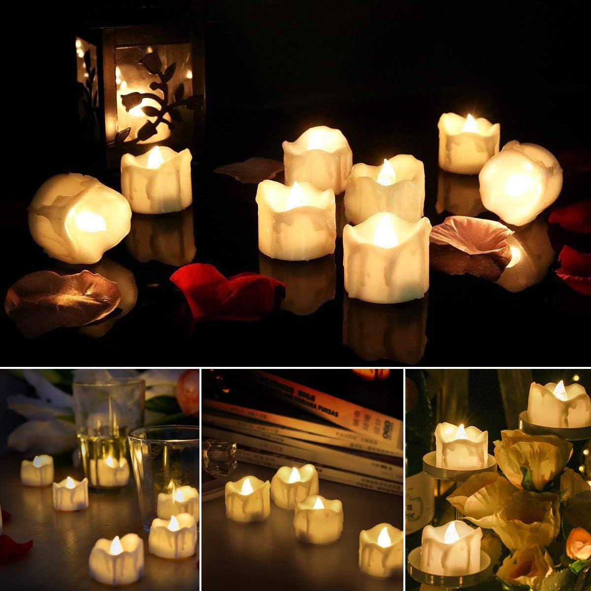 LED Candles 48/24/12 Pack Battery Operated Candles Batteries Lights Candles to Create Warm Ambiance Naturally Flickering Bright