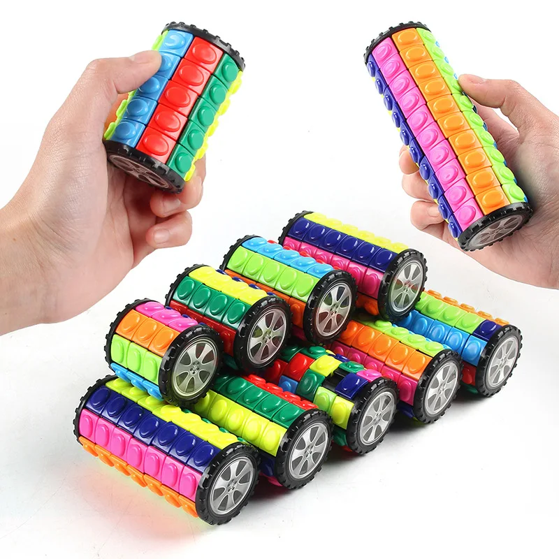Criativo 3d rotativo cubo deslizante quebra-cabeça cor torre descompressão romance cubo criança quebra-cabeça brinquedo pai-filho montessori prop presente