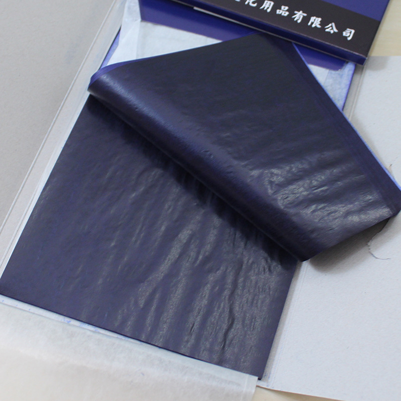 Papel carbón fino de doble cara azul, 50 Uds., 48K, para contabilidad y finanzas, papel de transferencia, papeles de calco para dibujar