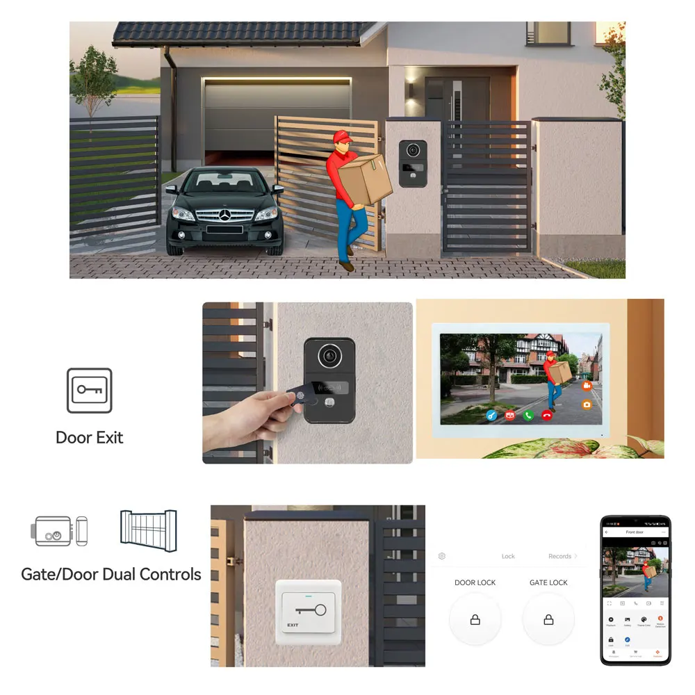 2 Draad Tuya Smart Home Wifi 1080P Video Intercom Video Deurtelefoon 7/10in Kleur Touch LCD-scherm Camera Deurbel Deurbel Systeem