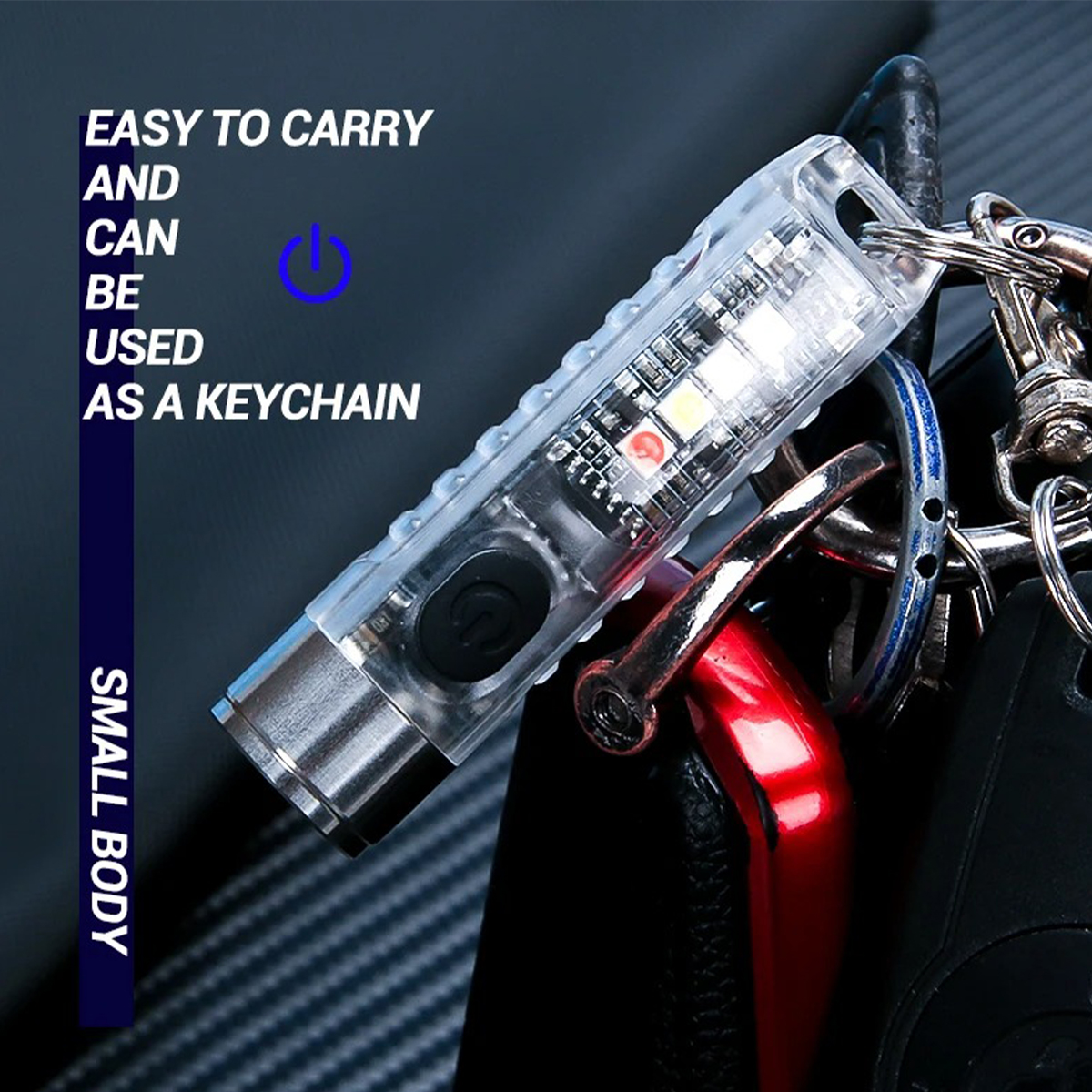 1PCS Rechargeable Mini Keychain Flashlight with 10 Modes and Magnetic Base - Ideal for Camping and Outdoor Activities